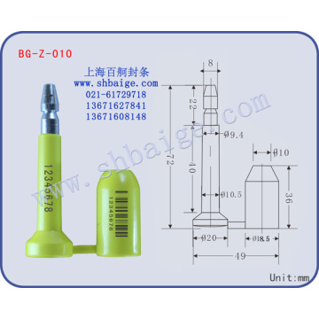 sellos de seguridad BG-Z-010, cerradura del sello del contenedor